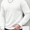 6ad2efa18c18d.webp Men's Casual Daily Commute Versatile Textured Solid Color Crew Neck Top