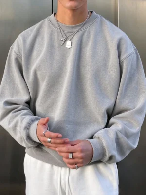 6ad2efe87089e.webp Men's Vintage Washed Crew Neck Sweatshirt