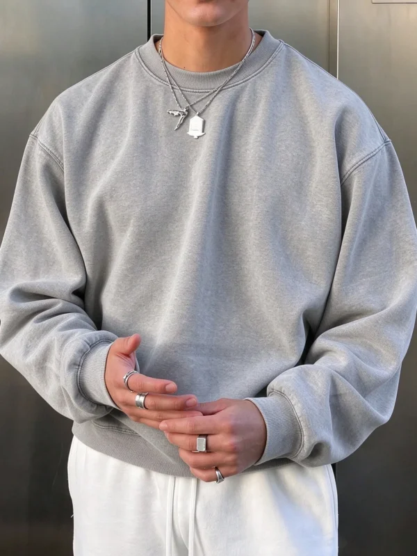 6ad2efe87089e.webp Men's Vintage Washed Crew Neck Sweatshirt