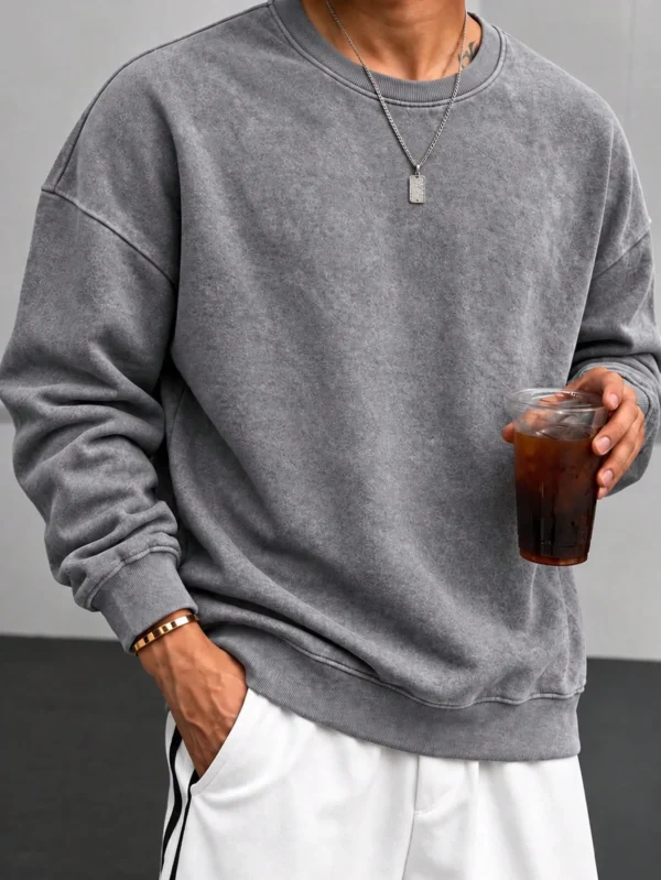 6ad2efeb77058.webp Men's Vintage Washed Crew Neck Sweatshirt