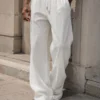 6ad2f6f019f0b.webp Men's Waffle Knit Casual Loose Lazy Wide Leg Long Pants