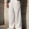 6ad2f6f1c3d18.webp Men's Waffle Knit Casual Loose Lazy Wide Leg Long Pants