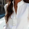 Women's White Button-Down Shirt