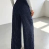 MOOSTA 2026 Fall New French Simple Casual Elegant Commuting Business Office Street Outing Festival Blue And White Stripe High Waist Pleated Suit Trousers