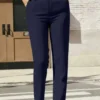 6ad2fdb7a5373.webp High Waist Double Button Design Long Pants For School And Commute