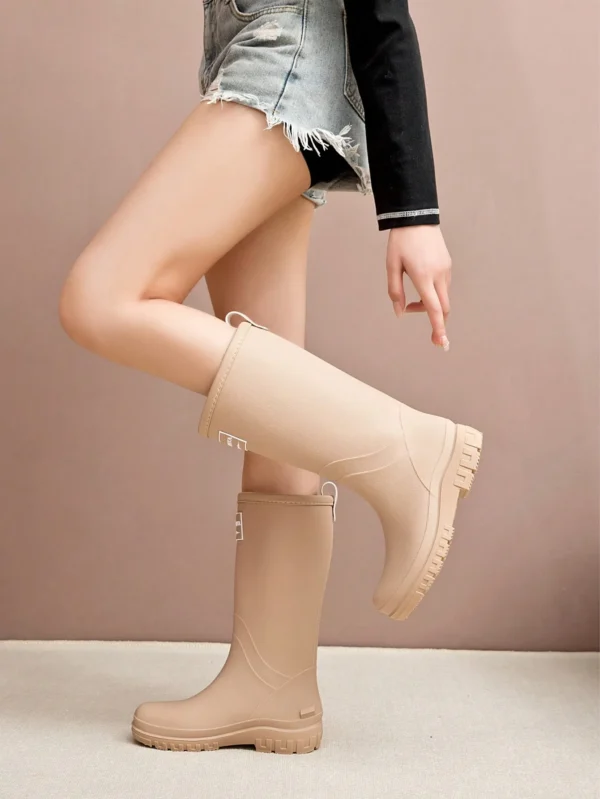 6ad3003b65f76.webp Women’s Solid Cute Casual Rain Boots